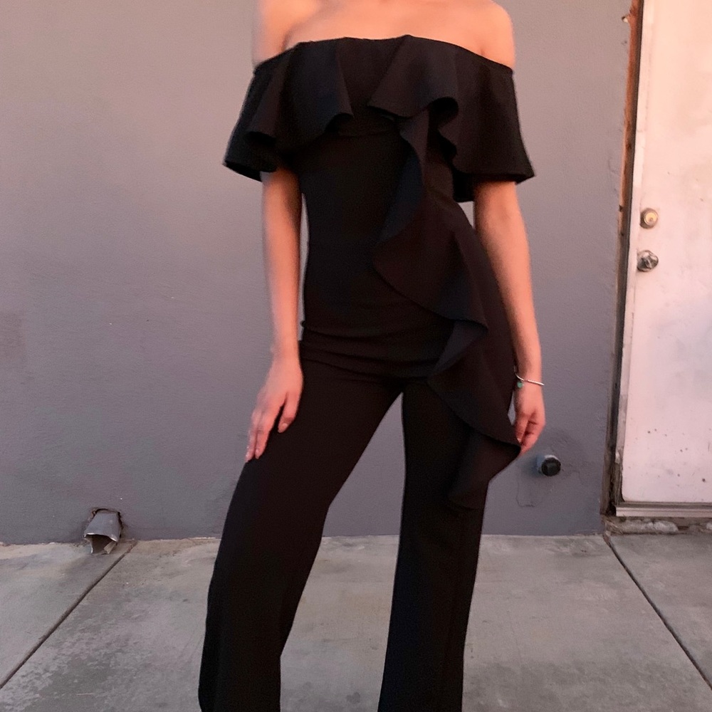 Elegant Black Off-Shoulder Jumpsuit